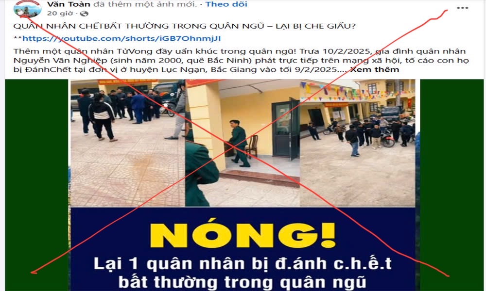  Cảnh giác trước thông tin thất thiệt liên quan đến quân nhân tử vong 